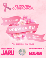 A Câmara Municipal de Jaru abraça mais uma vez a "Campanha Outubro Rosa".